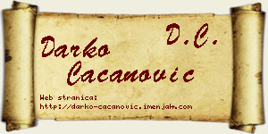 Darko Cacanović vizit kartica